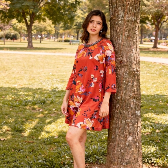 Maeve Sketched Peonies Tunic Dress by Anthropologie - Picture 13 of 15